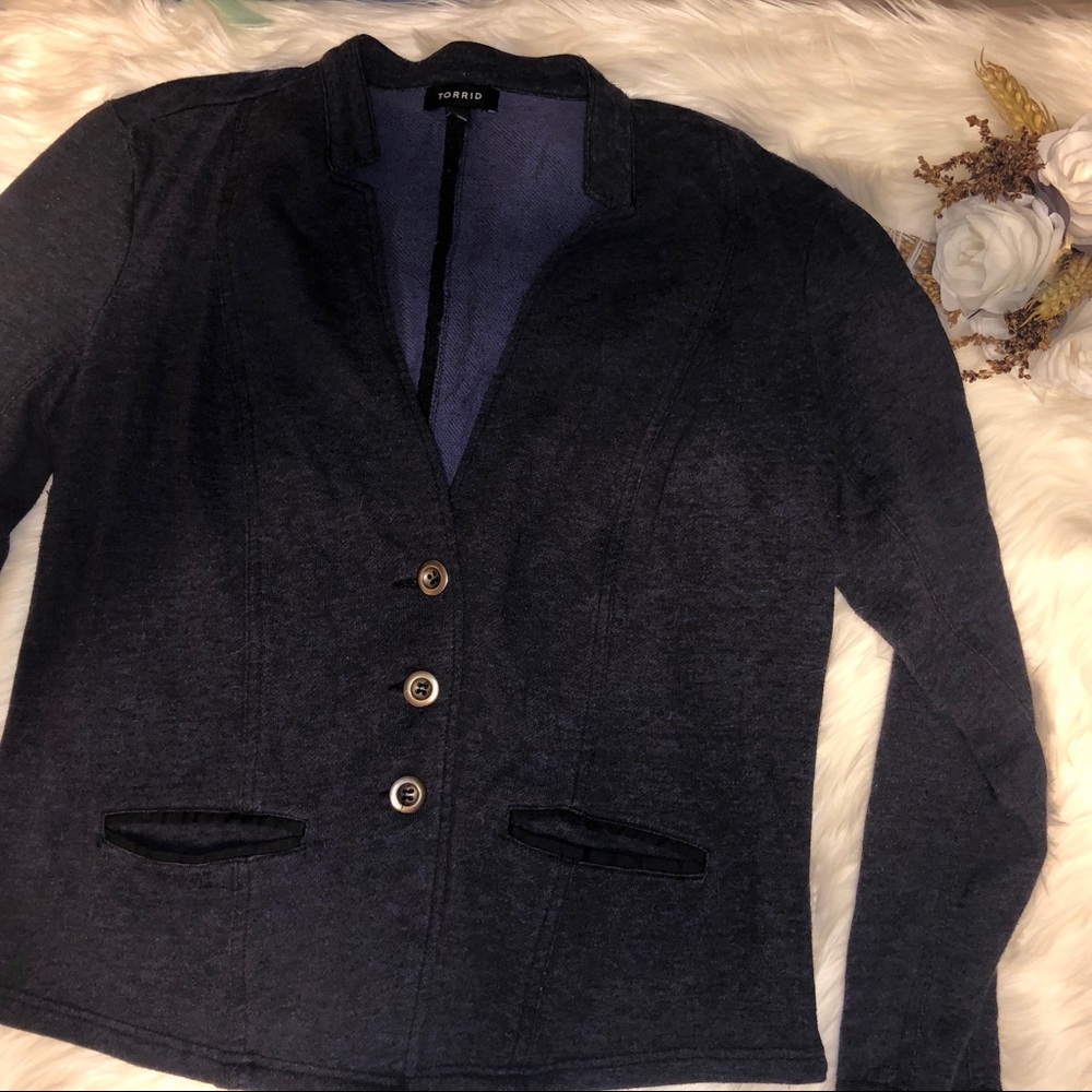 Torrid blue sweater/blazer